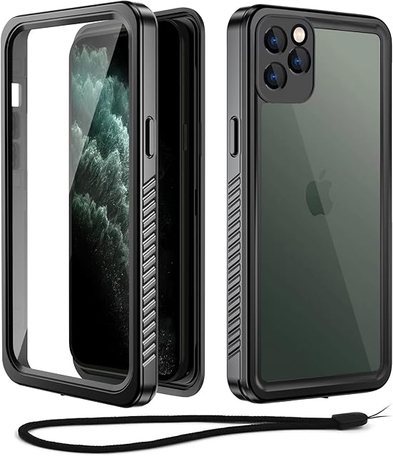 Beeasy for iPhone 11 Pro Case Waterproof Shockproof Dustproof, Built-in Screen Protector Full Body Heavy Duty 360° Protective, Front Back Phone Case for iPhone 11 Pro(6.1), Black