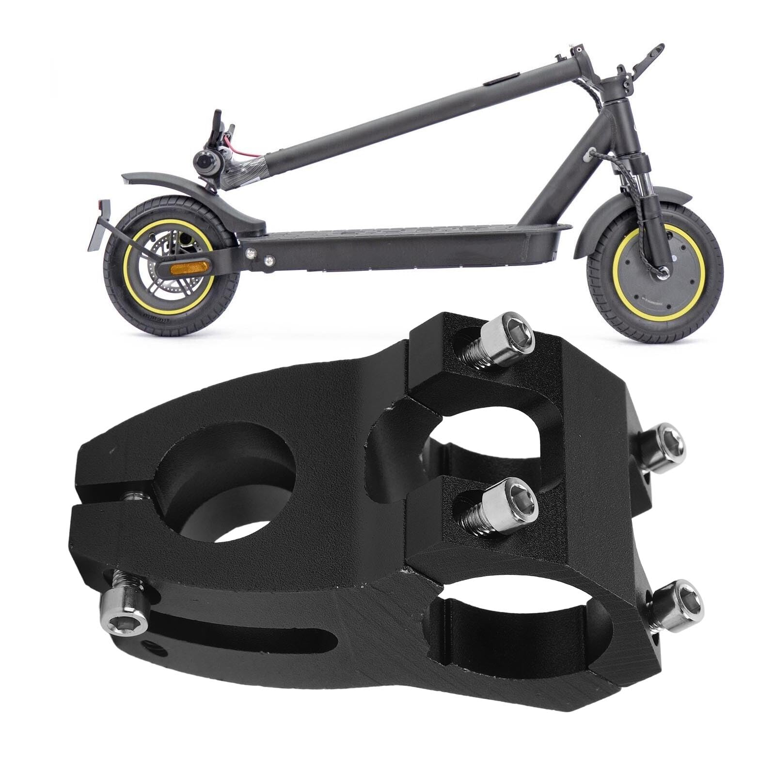 Potence de Scooter électrique en Alliage D'aluminium, Diamètre de 23,5 Mm, Mécanisme de Verrouillage sécurisé, Tige de Guidon de Scooter Universelle pour SmartGyro, KuKirin (Black)