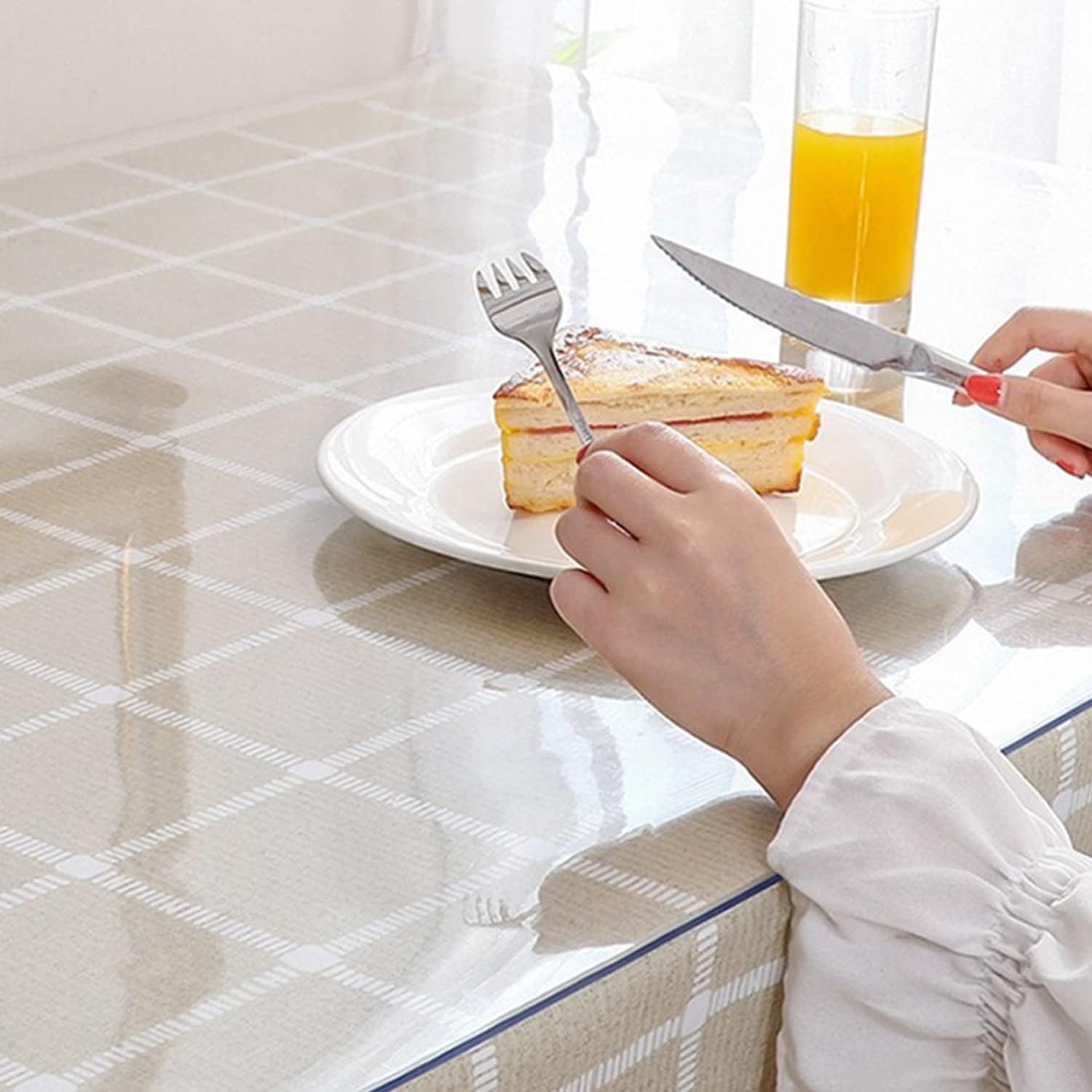 Pellicola protettiva trasparente lavabile e adatta per alimenti, 2 mm, 110 x 200 cm, materiale PVC