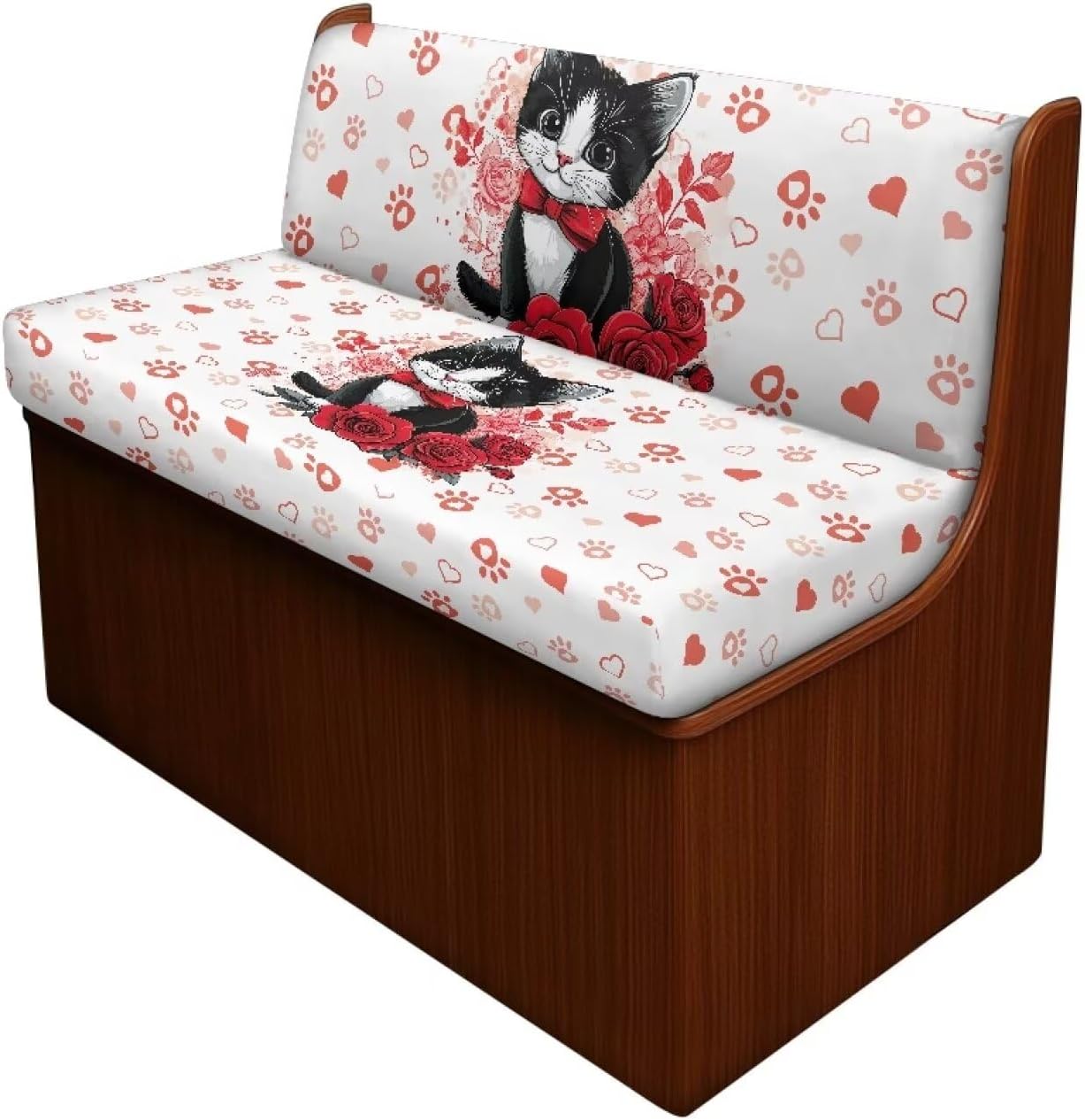 Rv Couch Covers Set of 2 Valentine's Day Cat Stretch Printed RV Sofa Seat Slipcovers Lightweight RV Dinette Cushions Covers for RV Camper Car Couch for Wife