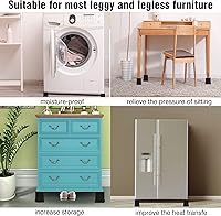 Vista 6 de Elevadores de cama para muebles de 2 pulgadas, bloques elevadores de muebles resistentes de gran tamaño que elevan hasta 6,000 libras con base