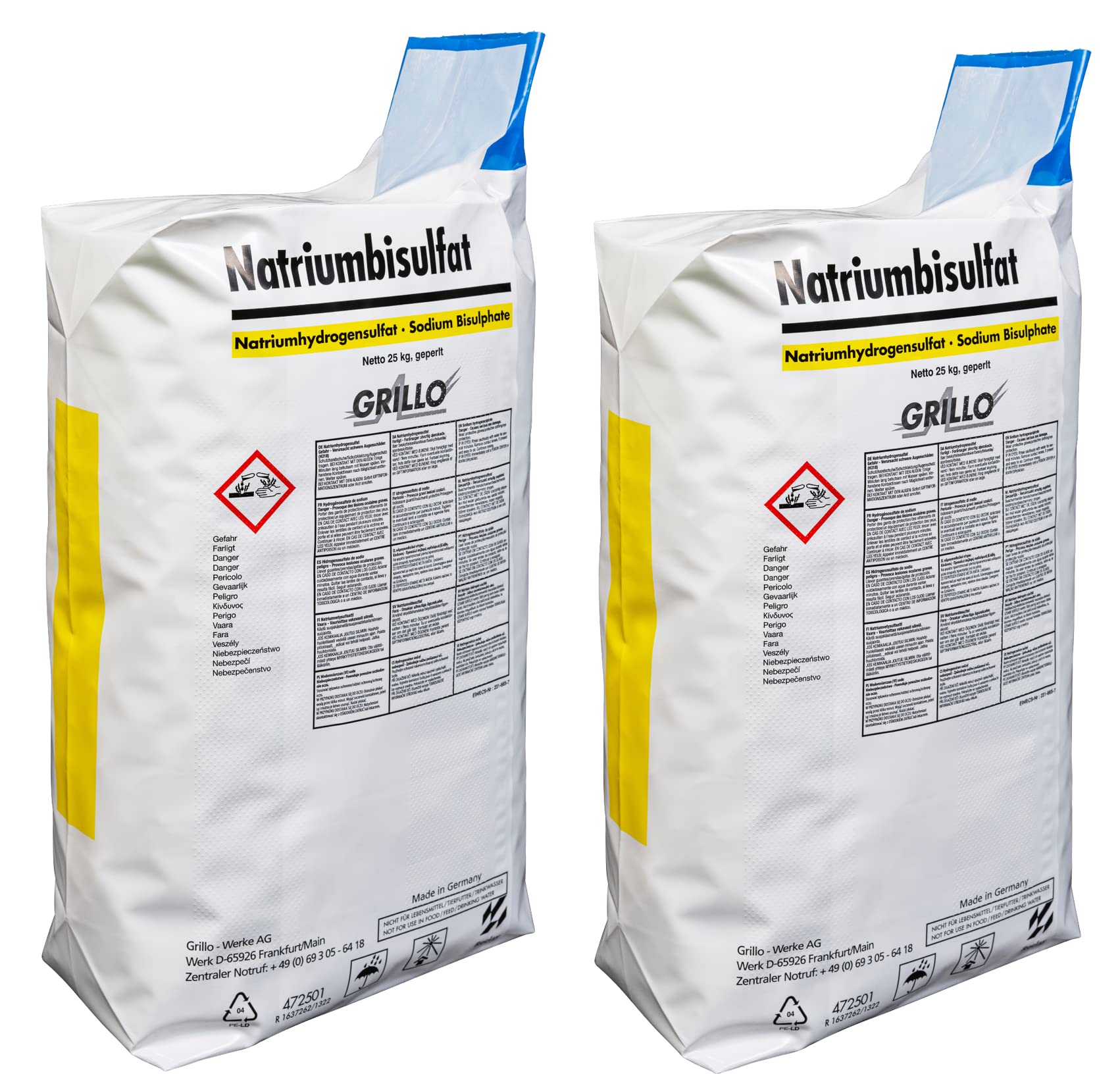 Grillo pH-Minus Granulat, pH-Senker zur Pool-Wasser-Pflege, leicht löslich, effektive pH-Senkung - 50kg