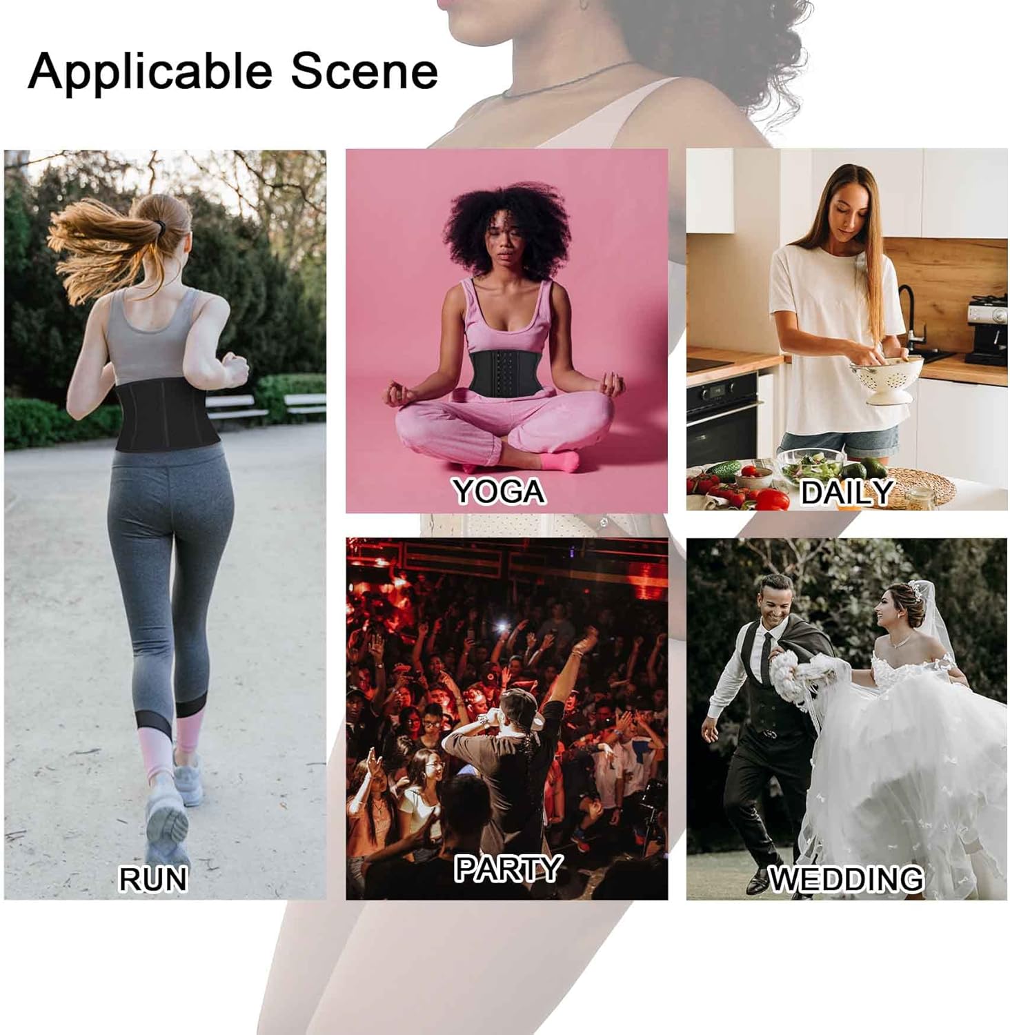 Atbuty Super Short Torso Waist Trainers Cincher Corset Tummy Shaper Slimming Latex Girdle - Image 7