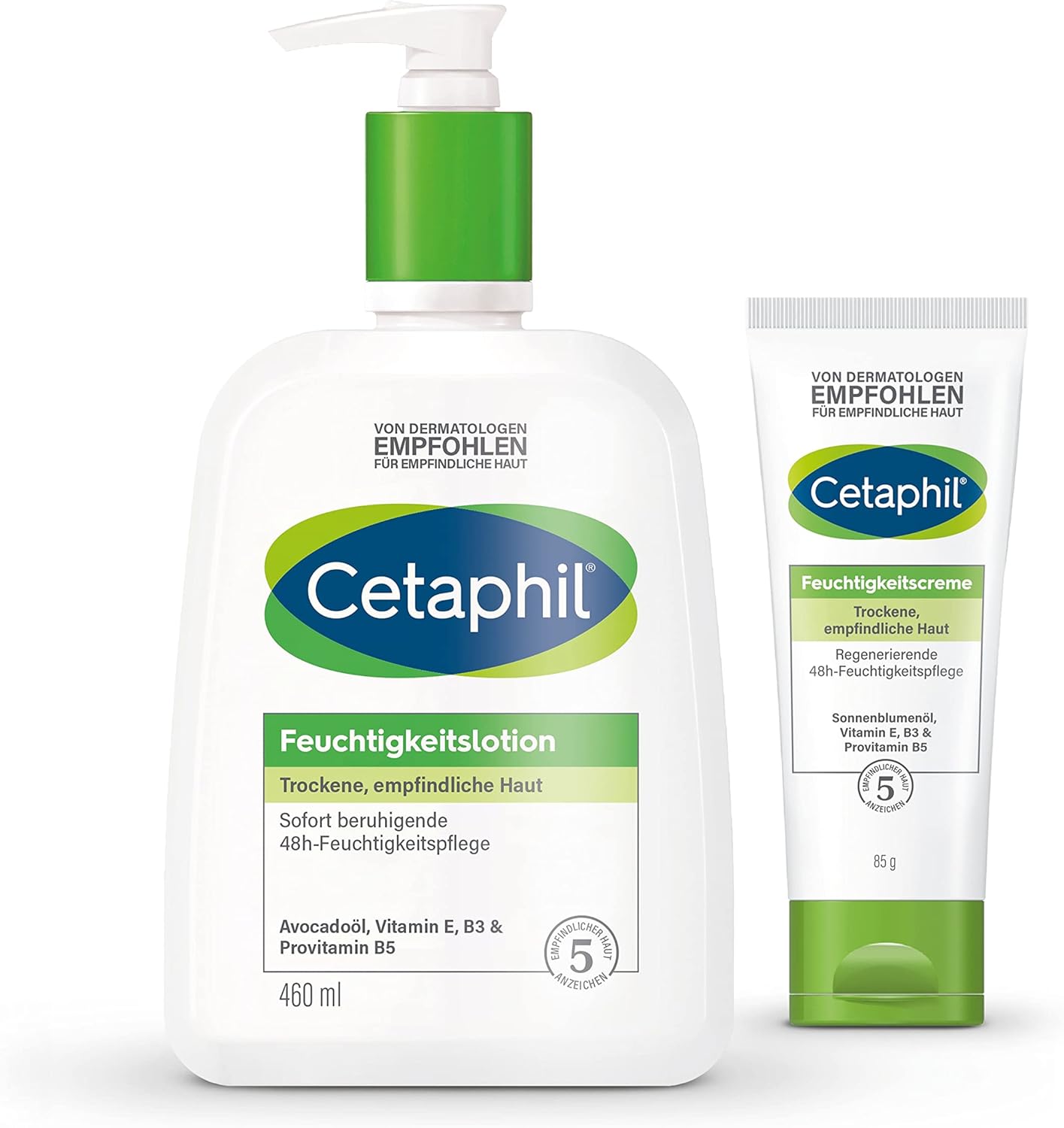 CETAPHIL Cleansing lotion 460ml & moisturizer 85ml, for dry, sensitive skin