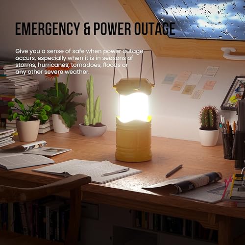 Miniatura 6 de Lichamp Paquete de 4 linternas de campamento COB, linterna portátil de alto lumen para acampar al aire libre, kit de equipo de supervivencia