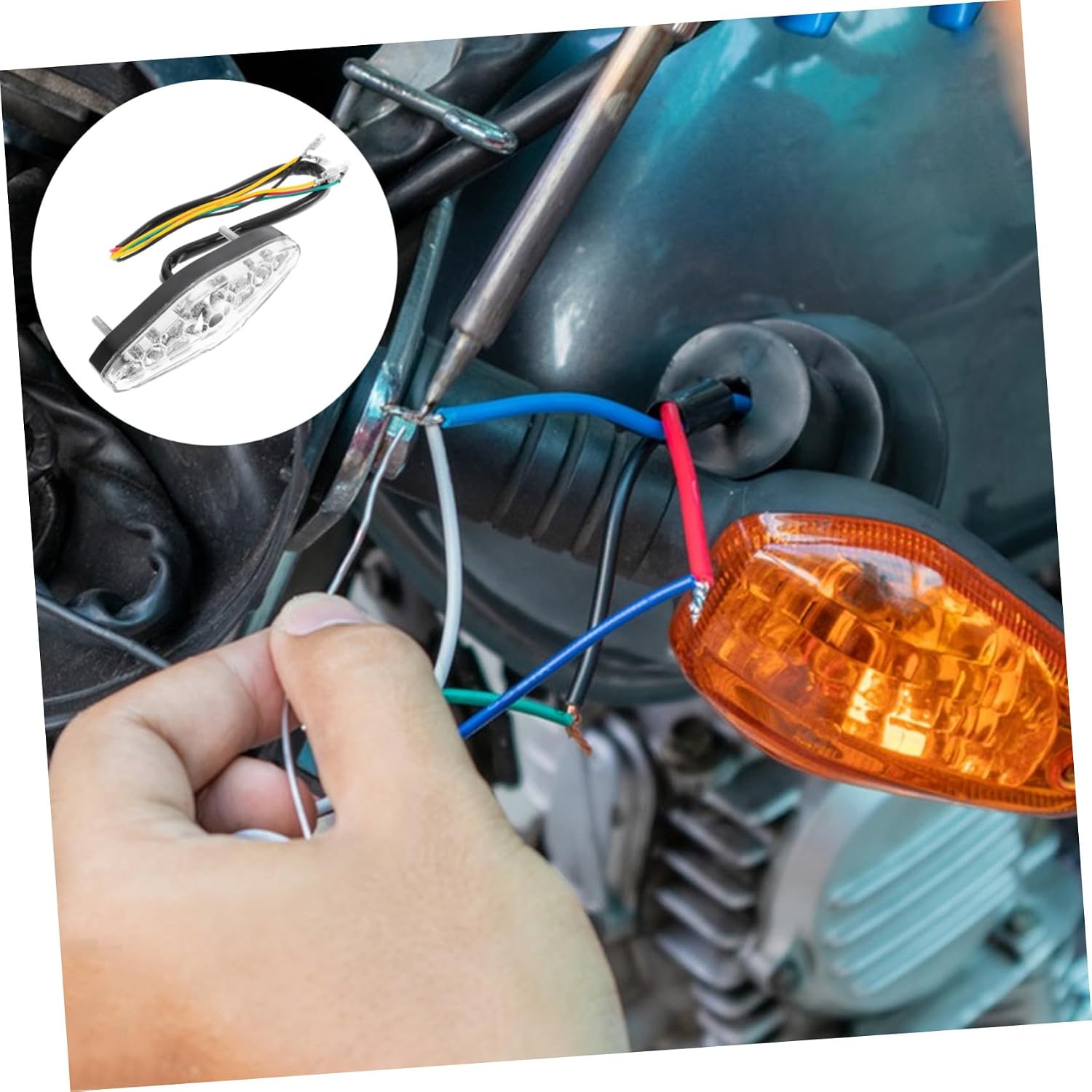 Levemolo Transparent LED Motorcycle Tail Light Brake Lamp for ATV and Cruiser Easy Installation Versatile Rear Brake Light Compatible with Various Models