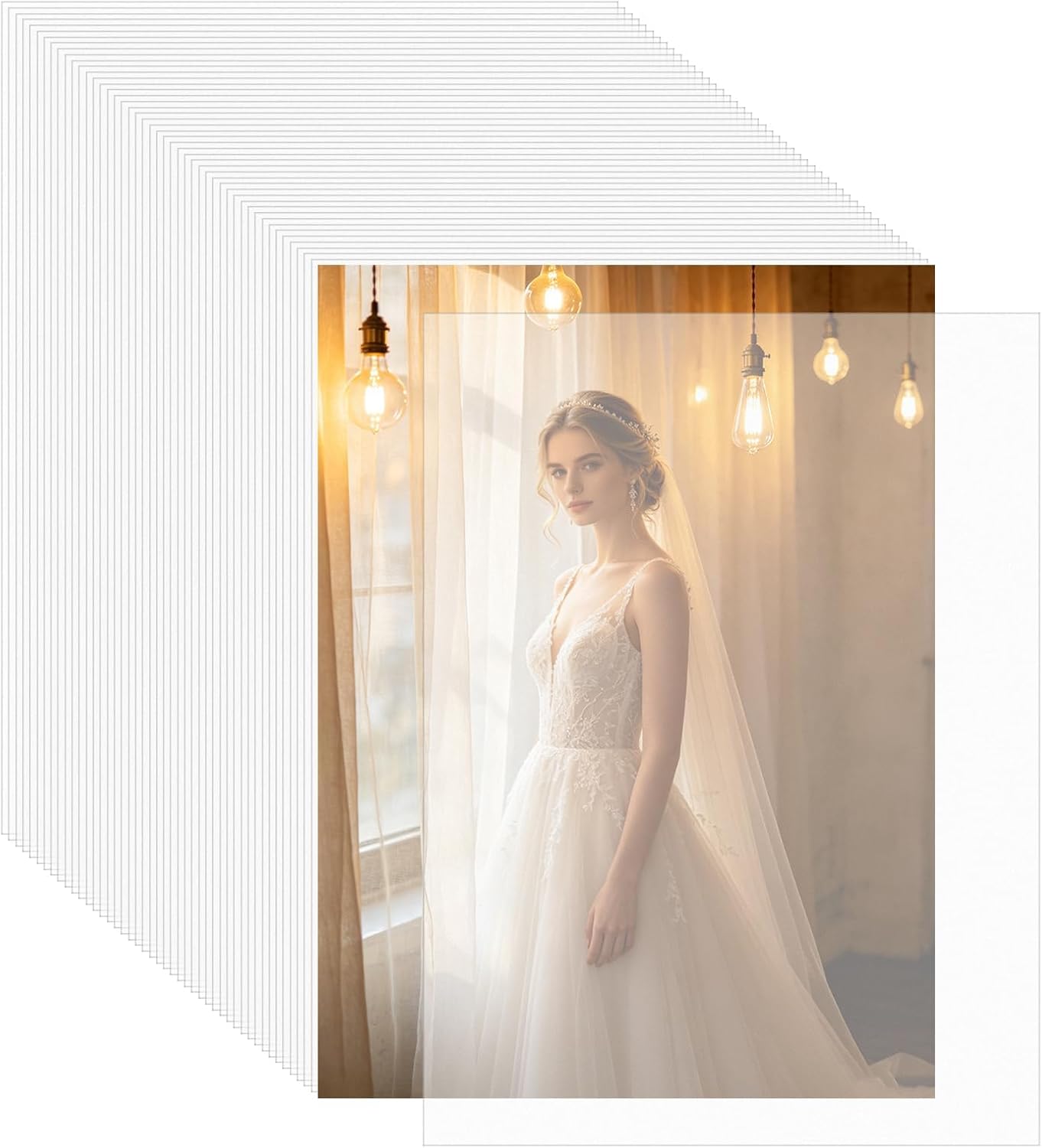 70 Pcs Translucent Vellum Paper 5x7 Inch Printable Trace Paper Wedding Photo Cover for Invitations DIY Printing Wedding Photos Sketching Drawing Birthday Supplies