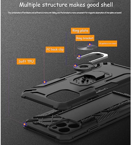 Miniatura 6 de Funda para iPhone 14 Pro Max de 6.7 pulgadas 2022, protección de grado militar, soporte de anillo giratorio de metal integrado, a prueba de golpes,