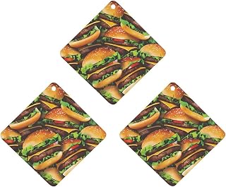 Cheeseburgers Hamburgers Car Air Freshener Aromatherapy Tablets 3Pcs Hanging Fragrance Auto Interior Decoration Accessories
