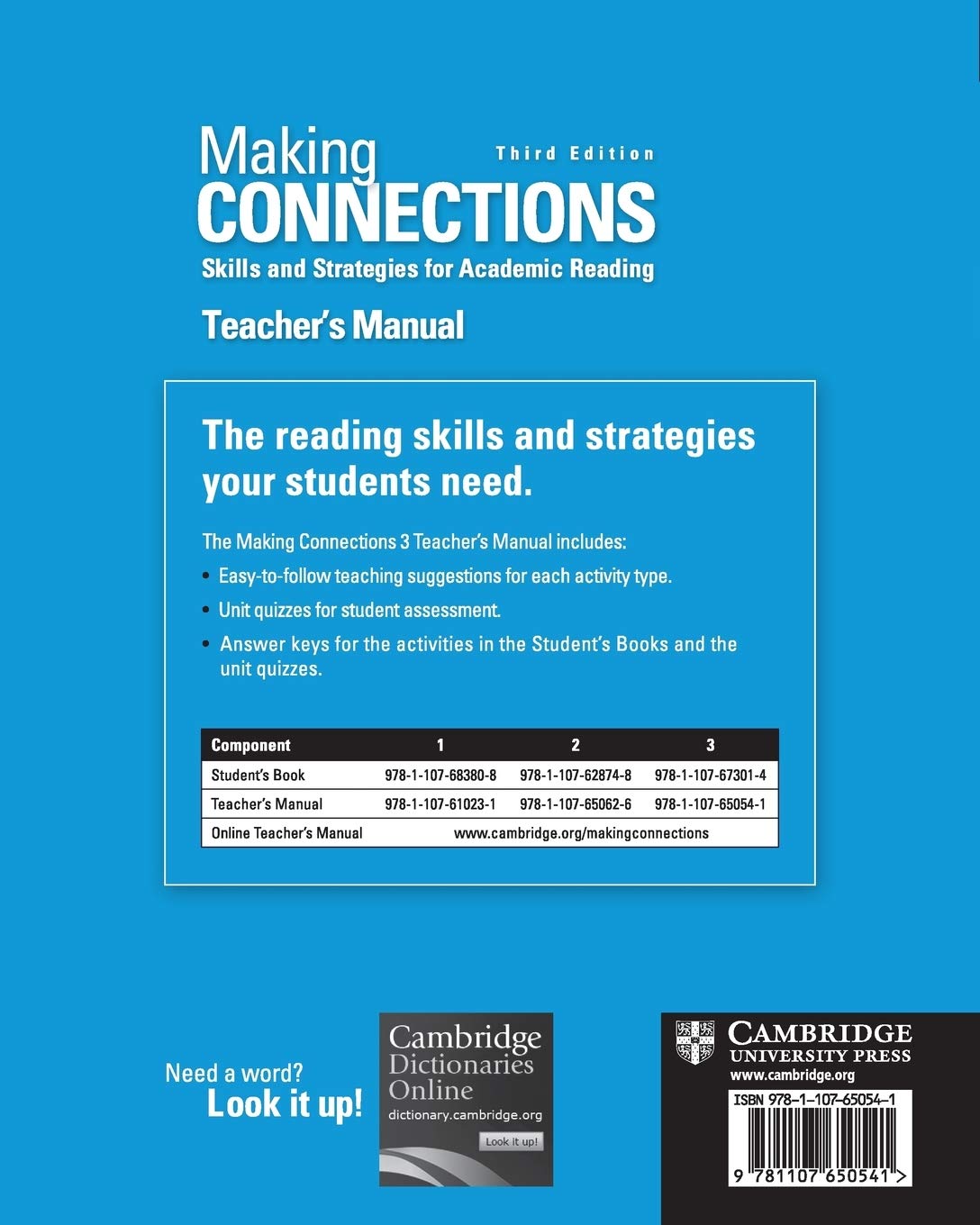 Making Connections Level 3 Teacher's Manual: Skills and Strategies for Academic Reading