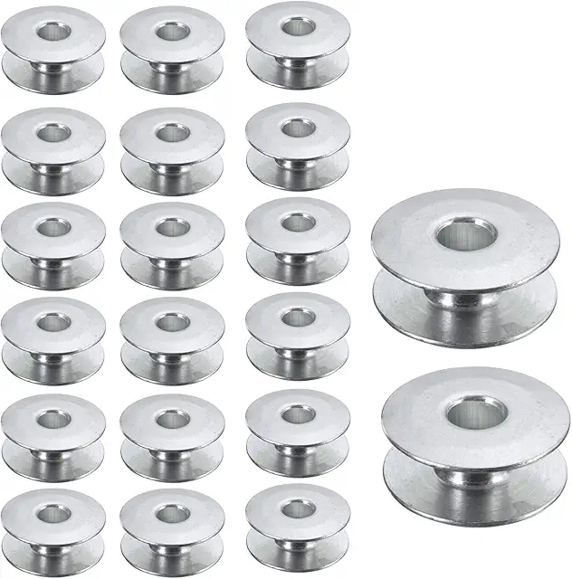 Universal Sewing Machine Bobbins - 20pcs Silver, Fits Brother, Singer & More