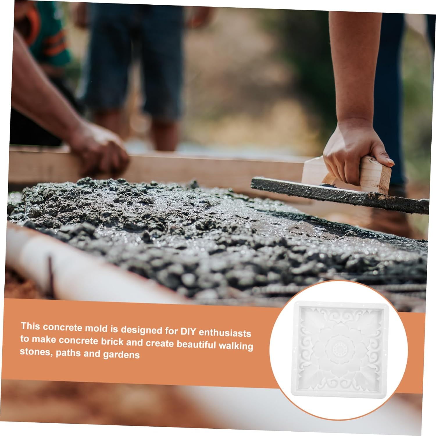 Floor Tile Mold Flooring Decor Concrete Stamps Cement Floor Tile Stepping Stones for Garden Walkway Cement Molds for Concrete Unique Path Maker Garden Concrete Mold Lawn