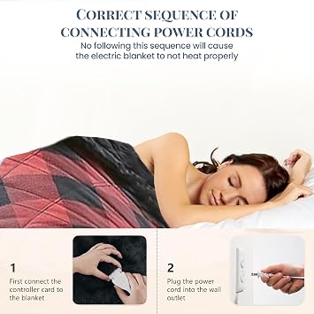 Thermee Micro Flannel Blanket King Size Heated Blanket with 10 Settings, Programable Heating Blanket, Luxuriously Soft Heated Throw Blanket, Rapid Heating Thermal Blanket, Warm Blanket - Rustic Check