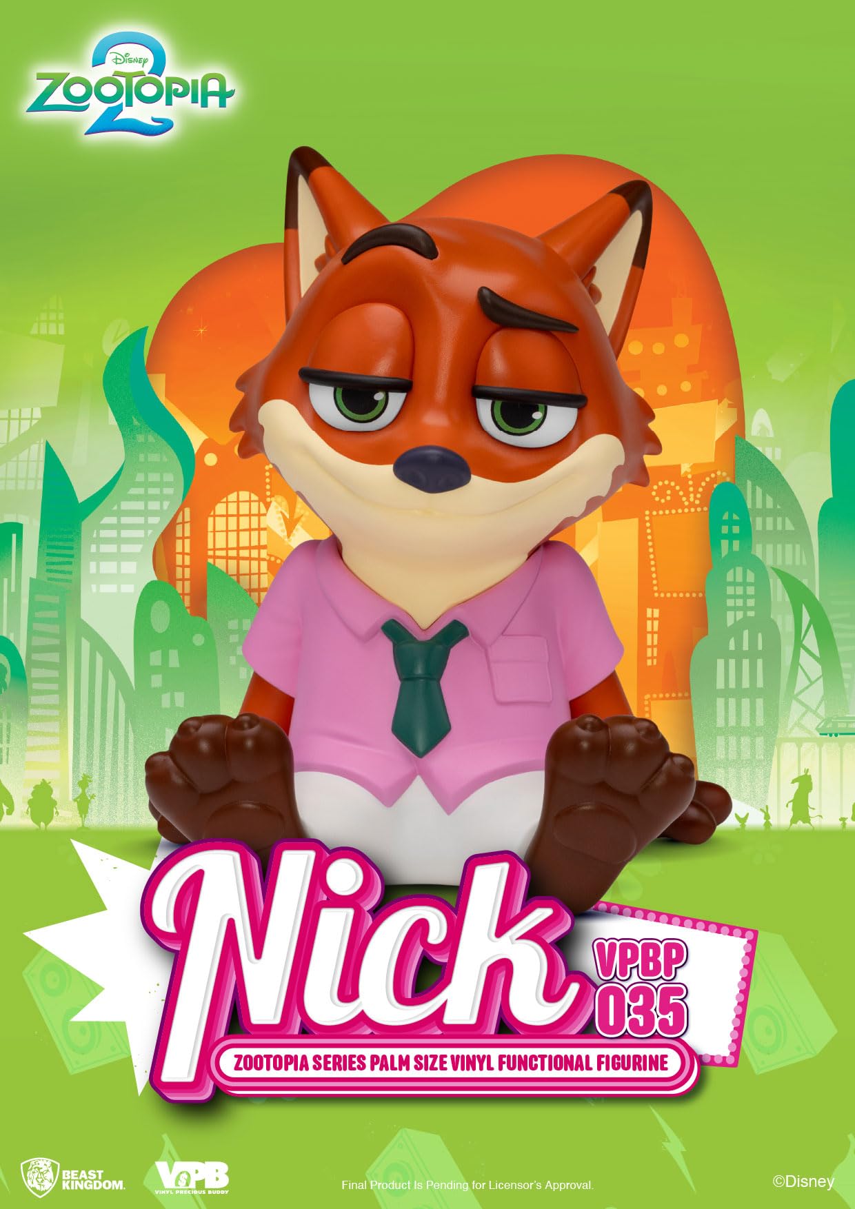 Zootopia Banc en Vinyle Nick 15 cm tirelire Disney figurine de collection