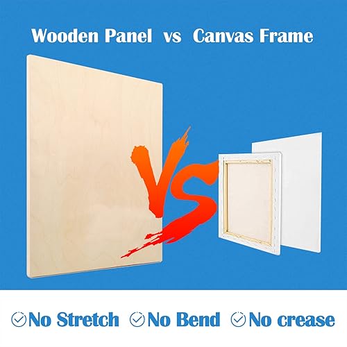 Miniatura 64 de Falling in Art - Juego de paneles de lienzo de madera de abedul sin terminar, paquete de 2 tablas de cuna de 16 x 20 pulgadas de profundidad