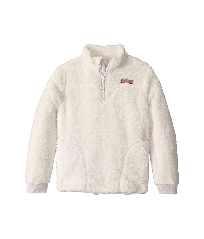 Vineyard Vines Kids  High Pile Super Soft 1/2 Zip (Toddler/Little Kids/Big Kids) (Marshmallow) Girls Clothing