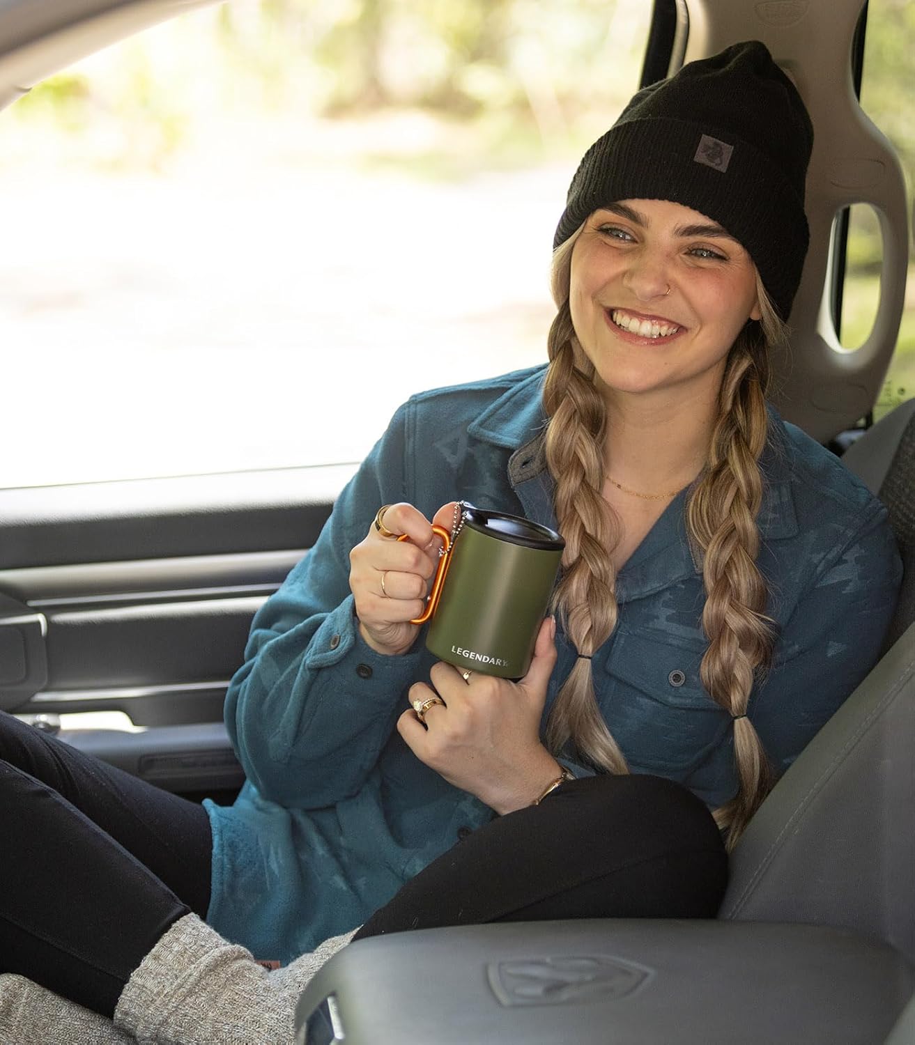 Legendary Whitetails Ladies Trail Guide Fleece Plaid Button Up Shirt - Image 2