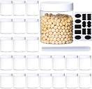 24Pack 8oz Plastic Jar Storage Container with White Lids Airtight Clear Wide-mouth Slime Storage Jars for Cosmetic Cream Light Clay
