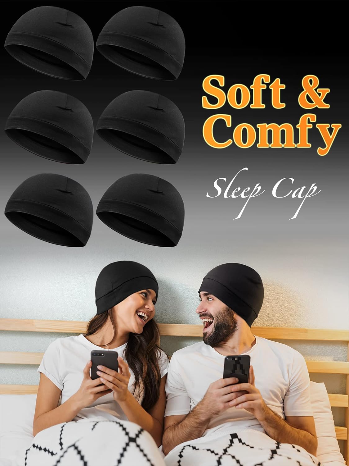 Syhood 6 Pieces Men Skull Caps Cotton Beanies Sleep Hats Multifunctional Helmet Liner Cap for Men and Women - Image 5