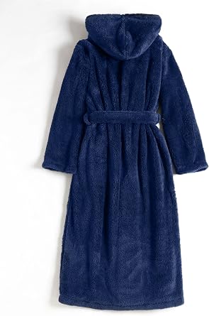 PUTUO Womens Long Dressing Gown: Full Length Warm Fleece Robe for Ladies | Soft Fluffy Bathrobe with Tie Belt and 2 Pockets – Cosy Winter Housecoat