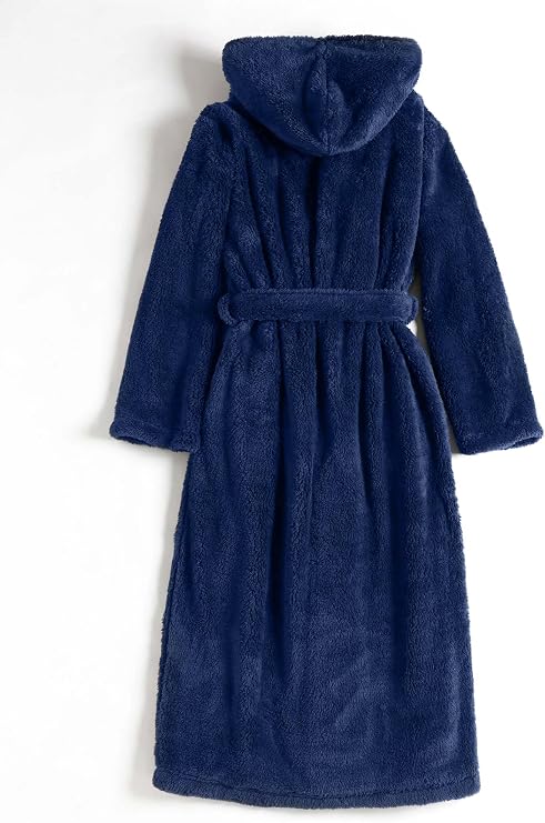 PUTUO Womens Long Dressing Gown: Full Length Warm Fleece Robe for Ladies | Soft Fluffy Bathrobe with Tie Belt and 2 Pockets – Cosy Winter Housecoat