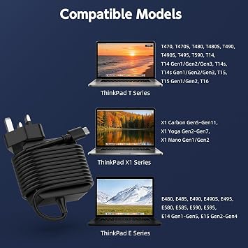 65W USB C Charger Compatible with MacBook Surface Dell Lenovo UK