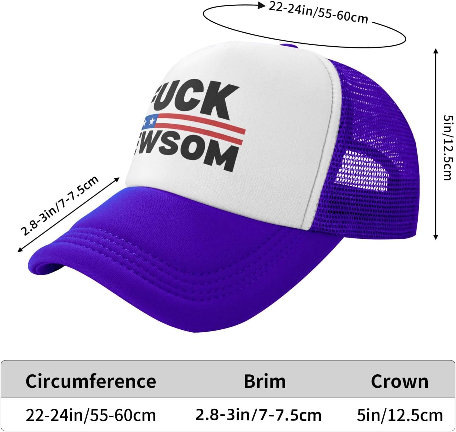 Fuck Newsom Hat Gavin Newsom Sucks Anti Newsom Mesh Hat Men Women Baseball Cap Trucker Hat Purple