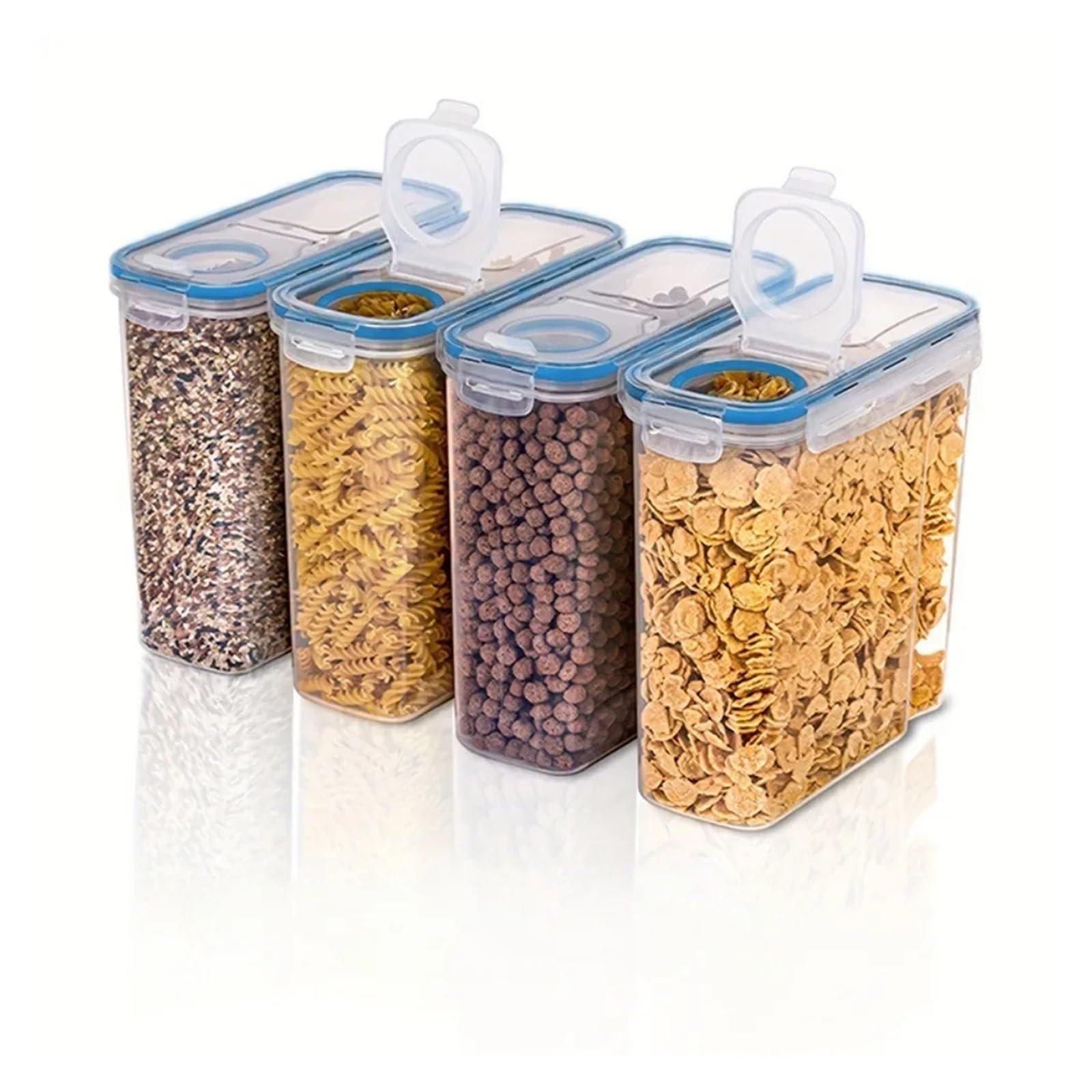 Contenedor de arroz Contenedor hermético for almacenamiento de cereales, cubo de arroz a prueba de humedad, caja de almacenamiento de alimentos, tanque sellado transparente de plástico, 4/2, 5L(K052-2