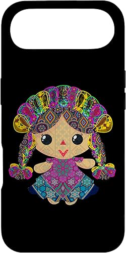 Vista 70 de iPhone 13 Pro Max muñeca mexicana, maria, mazahua arte huichol, lele, estuche