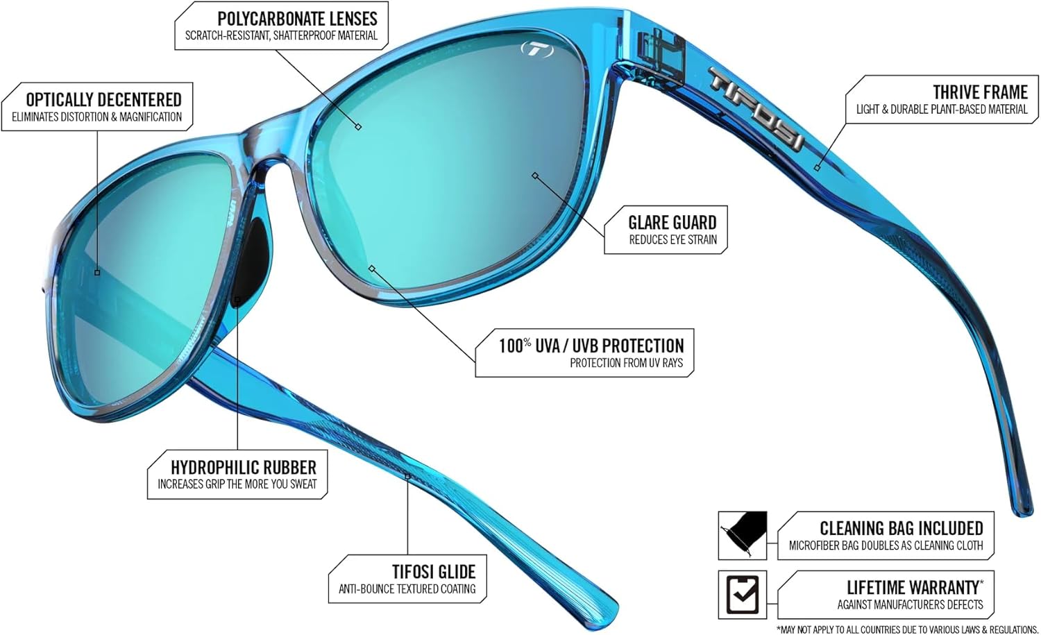 Tifosi Swank Sport Sunglasses - Tangle Free - Ideal For Cycling, Golf, Hiking, Pickleball, Running and Great Lifestyle Look - Image 3