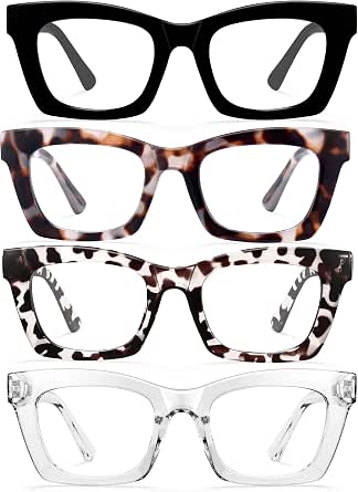 CCVOO Stylish Reading Glasses for Women, Stylish Eyeglasses, Blue Light Readers, Cheaters