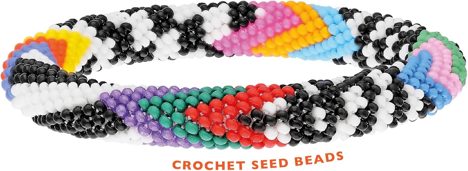 NAZ COLLECTION, Evil Eye Protection Bangle Bracelet, Bohemian Stackable Beaded Bracelets, Handmade Multicolor Bohemian Stacking Crochet Bracelet, Boho Charm Beach Jewelry for Women, Gift for Her