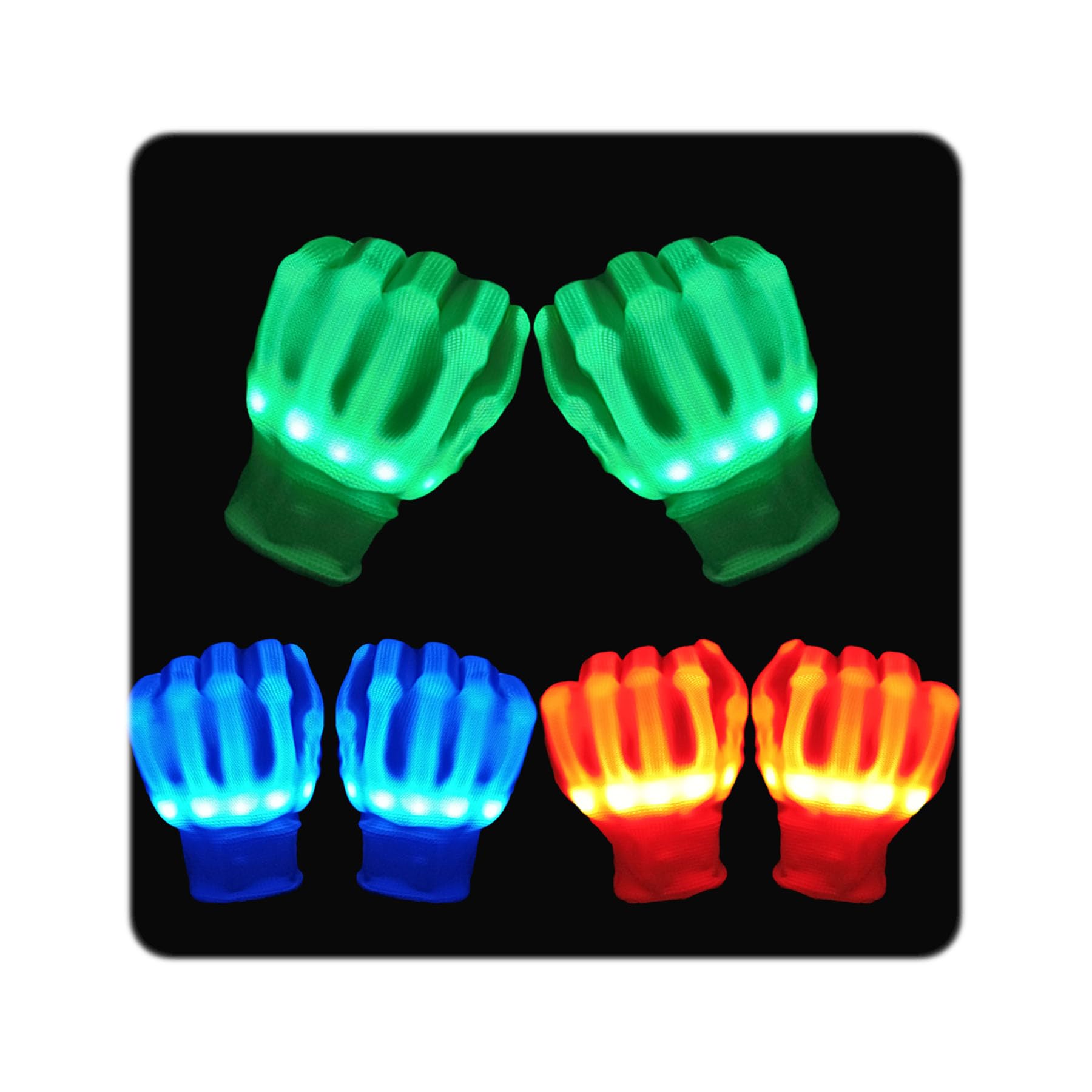 LED Gloves for Boys & Girls, Ages 8-13 - Coolest Kids Gifts, Light Up Fun Toys