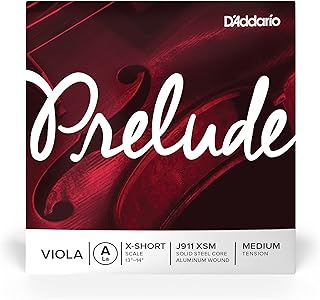 D'Addario J911 XSM Prelude Extra Short Scale Medium Tension Single A String for Viola