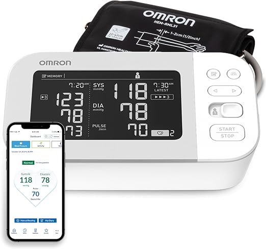 OMRON Platinum Blood Pressure Monitor, Upper Arm Cuff, Digital Bluetooth Blood Pressure Machine, Stores Up To 200 Readings for Two Users ...