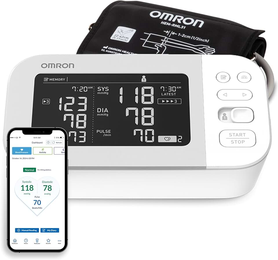 OMRON Platinum Blood Pressure Monitor, Upper Arm Cuff, Digital Bluetooth Blood Pressure Ma