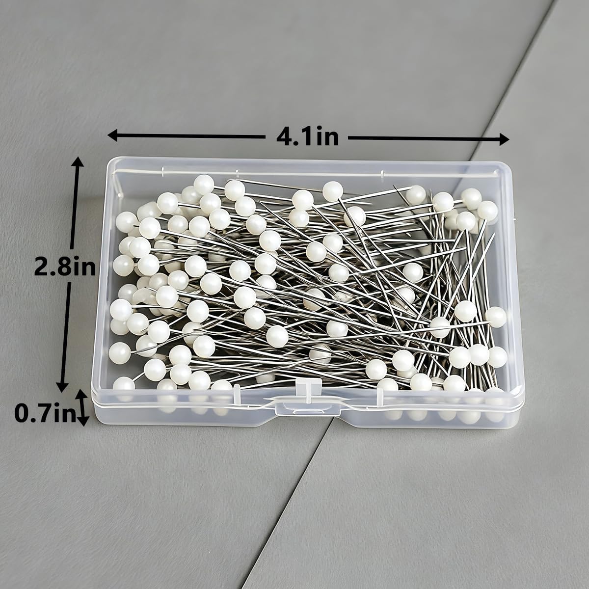 500PCS Sewing Pins, 0.8in Straight Pins with Plastic Pearl Head, White Corsage Stick Pins for DIY Sewing Craft Dressmaker Jewelry Decoration Fabric
