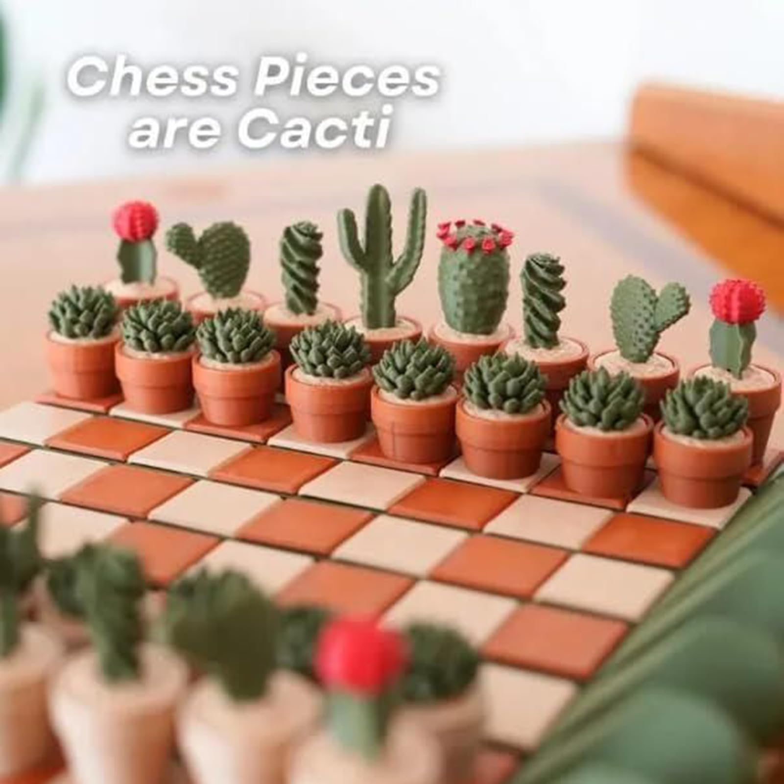 Set di Scacchiera A Formadi Cactus, Scacchiera Magnetica Arrotolabile A Forma di Cactus Portatile, Decorazione da Tavolo per Viaggi, Adulti, Principianti, Amanti Delle Piante
