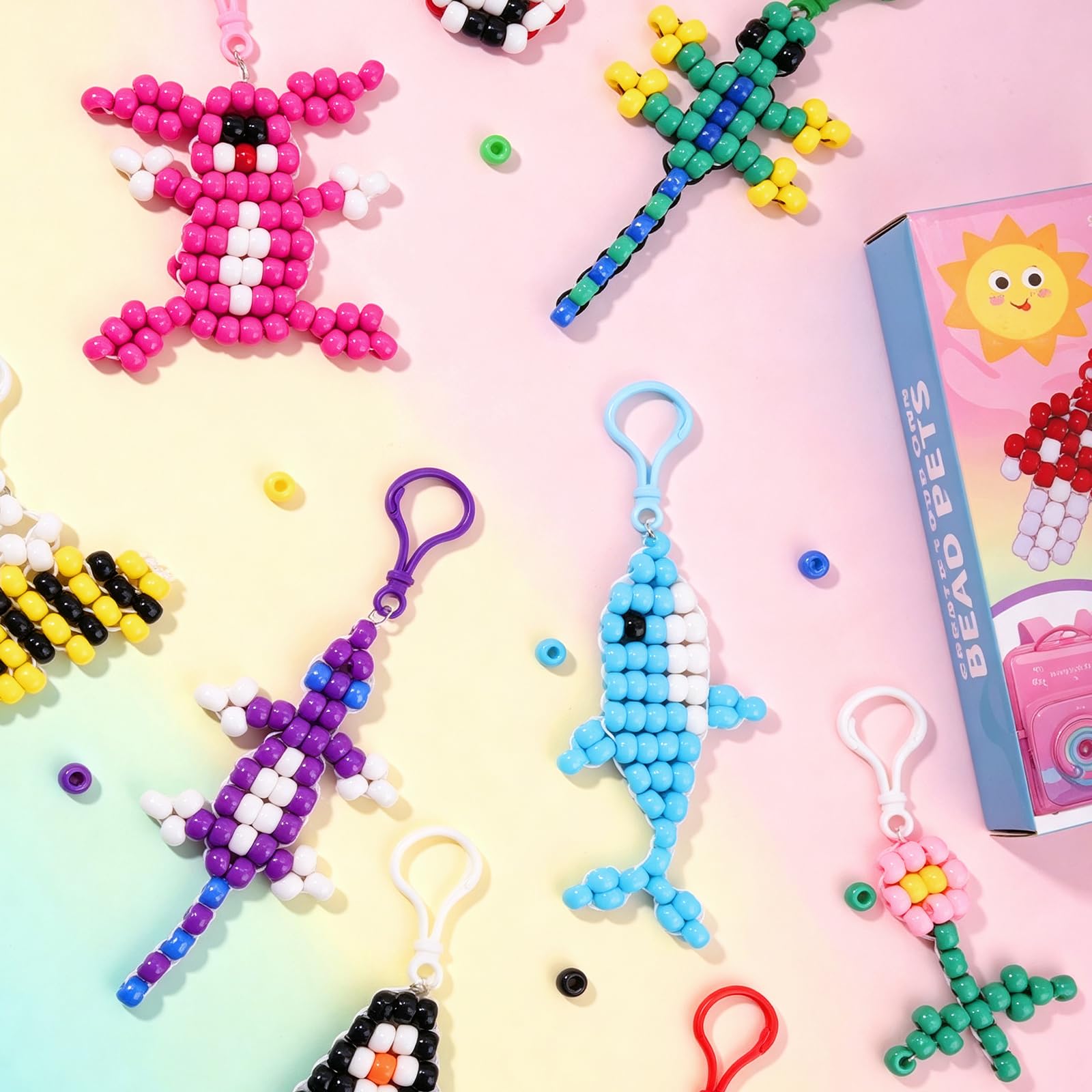 Bead Pets Keychain Kit - Make Your Own Animal Keychains -3