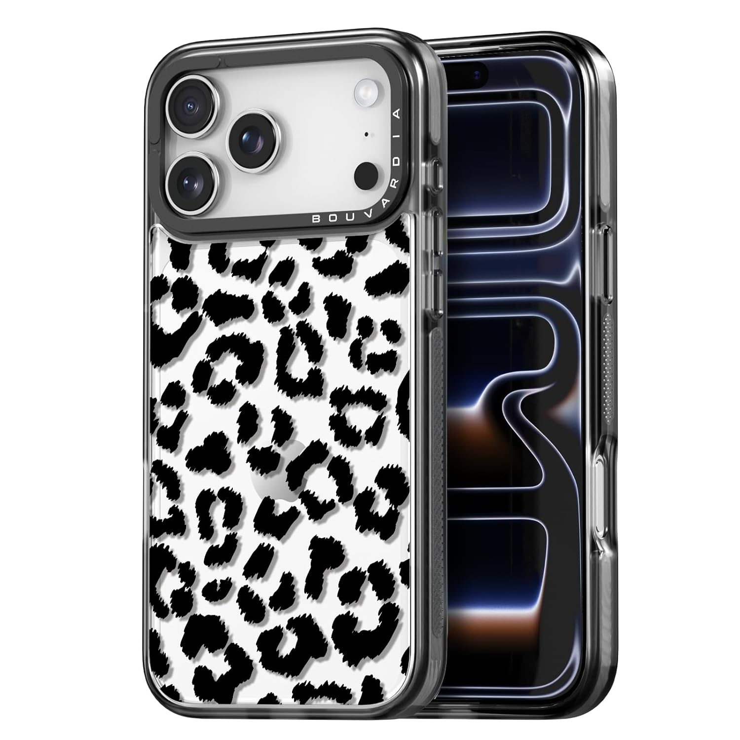 Bouvardia for iPhone 17 Pro Case Cute Design for Women Girls Protective Aesthetic Gray Bumper - Leopard Print