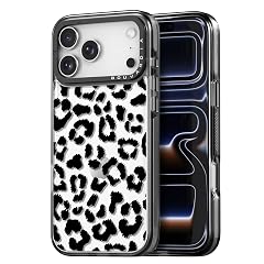 Bouvardia for iPhone 17 Pro Case Cute Design for Women Girls Protective Aesthetic Gray Bumper - Leopard Print