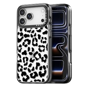 Bouvardia for iPhone 17 Pro Case Cute Design for Women Girls Protective Aesthetic Gray Bumper - Leopard Print