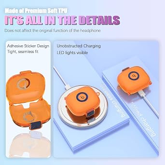 [Secure Lock] for Beats Powerbeats Pro 2 Case Cover (2025), LAKSDIURT Soft TPU Shockproof Protective Clear Case for Beats Powerbeats Pro 2 Accessories with Cleaner Kit/Keychain/Lanyard (Clear Orange)