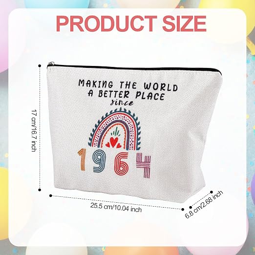 50th Geburtstag Make-up Tasche Für Frauen – Leinen, Mit Reißverschluss