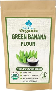 Organic Green Banana Powder - Resistant Starch - Superfood Pre-biotic Smoothie Powder - Flour Substitute for Baking - Gluten-Free - Grain-Free 14 OZ