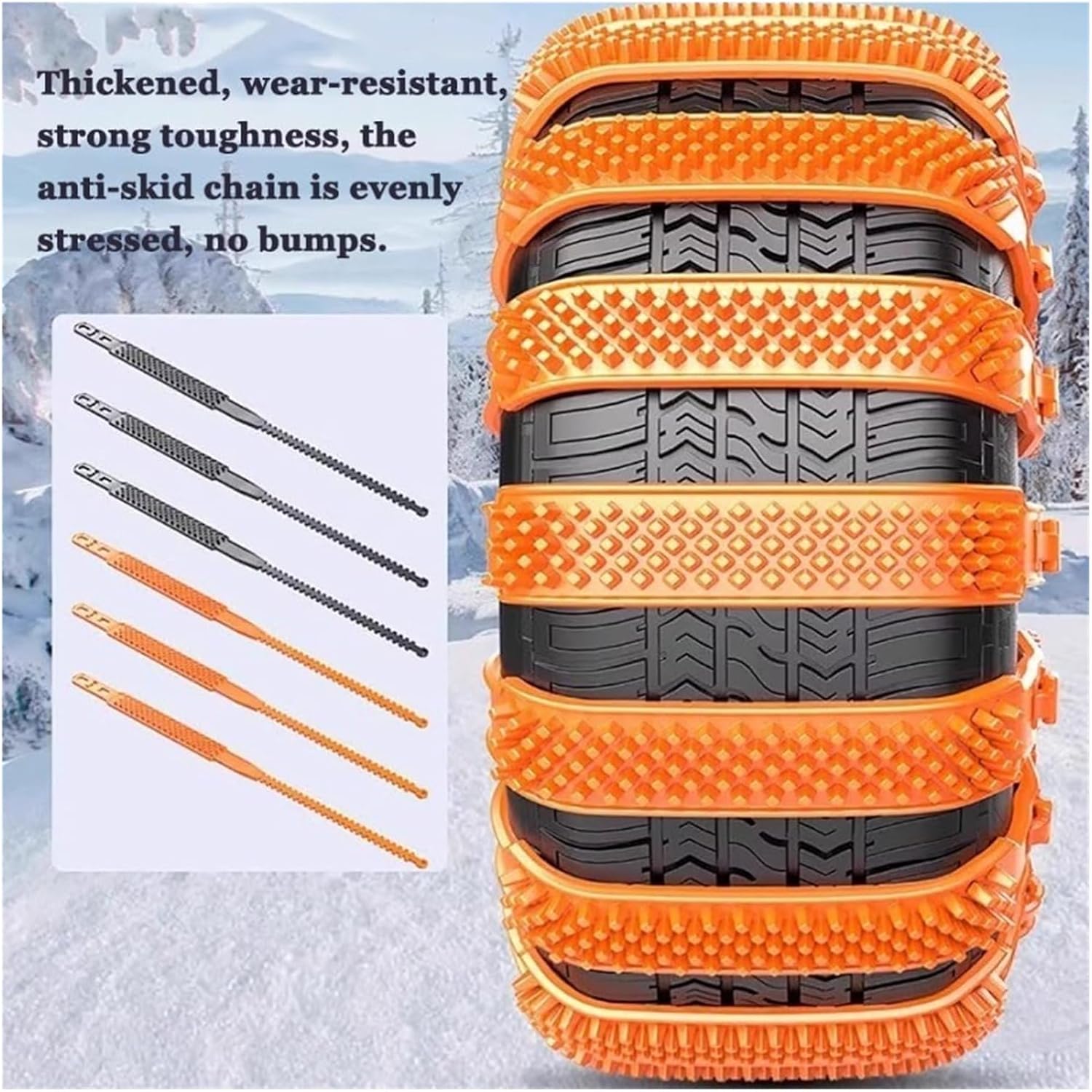 10 Pcs Chains On Wheels Anti Slip Snow Chains for Car Adjustable Universal Chains Emergency Snow Tire Chains Solutio