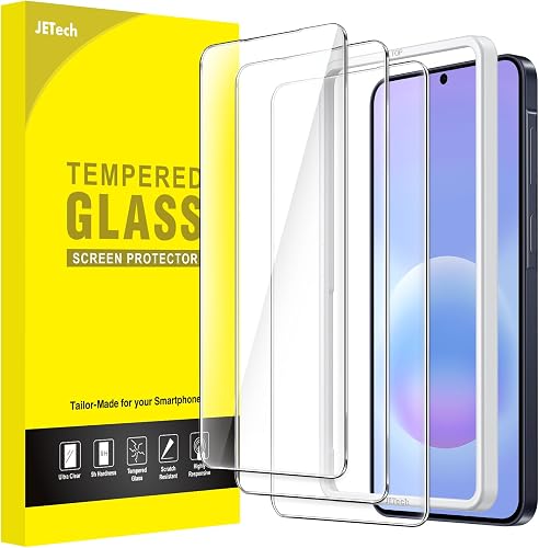 JETech Screen Protector for Samsung Galaxy A57 5G, 9H Tempered Glass Film with Easy Installation Tool, Fingerprint ID Compatible, HD Clear, 3-Pack