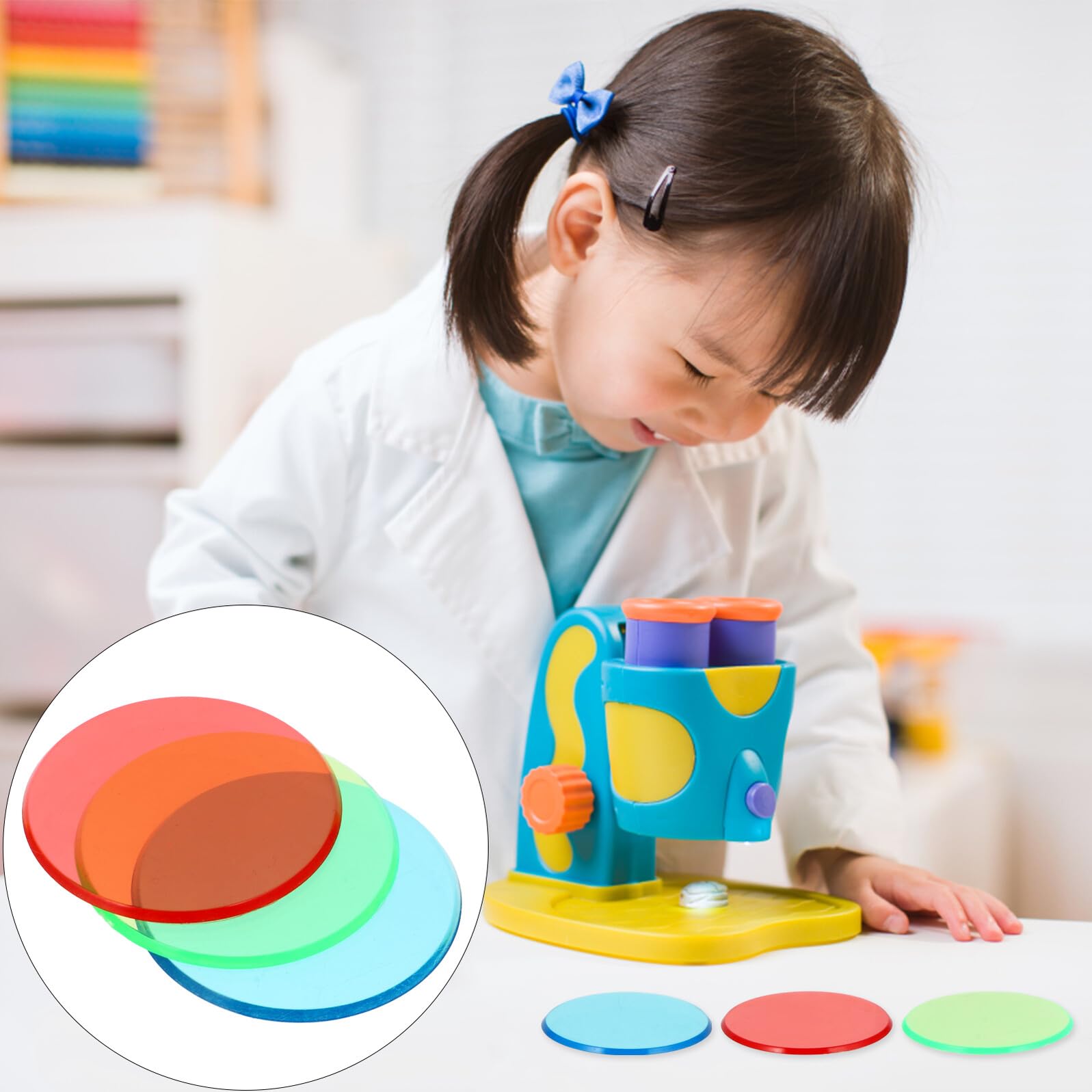 Alipis Filtres de Couleur Puce de Transmission Optique Éducative pour Garçon et Filles en Plastique 6pcs Exploration des Propriétés Lumière et Correction des Couleurs