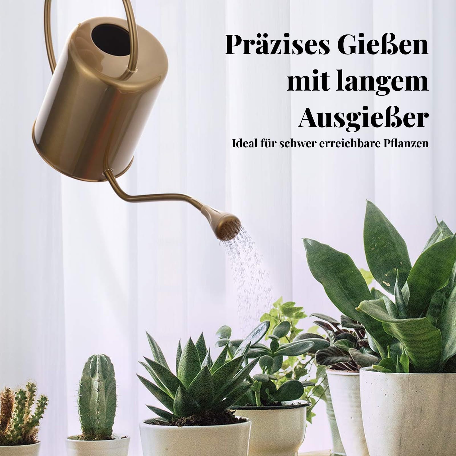 MagiDeal Vintage Messing aus aus Lange Ausguss Kleine Giekanne  Zimmerpflanzen 2000ml / 68 Oz: Amazon.de: Garten