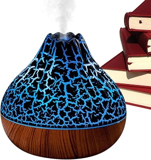 Difusor de volcán – Difusores de llama simulada de 2 modos, luz ambiental RGB, humidificador silencioso de niebla de fuego, purificador de aire para relajación y mejora del estado de ánimo